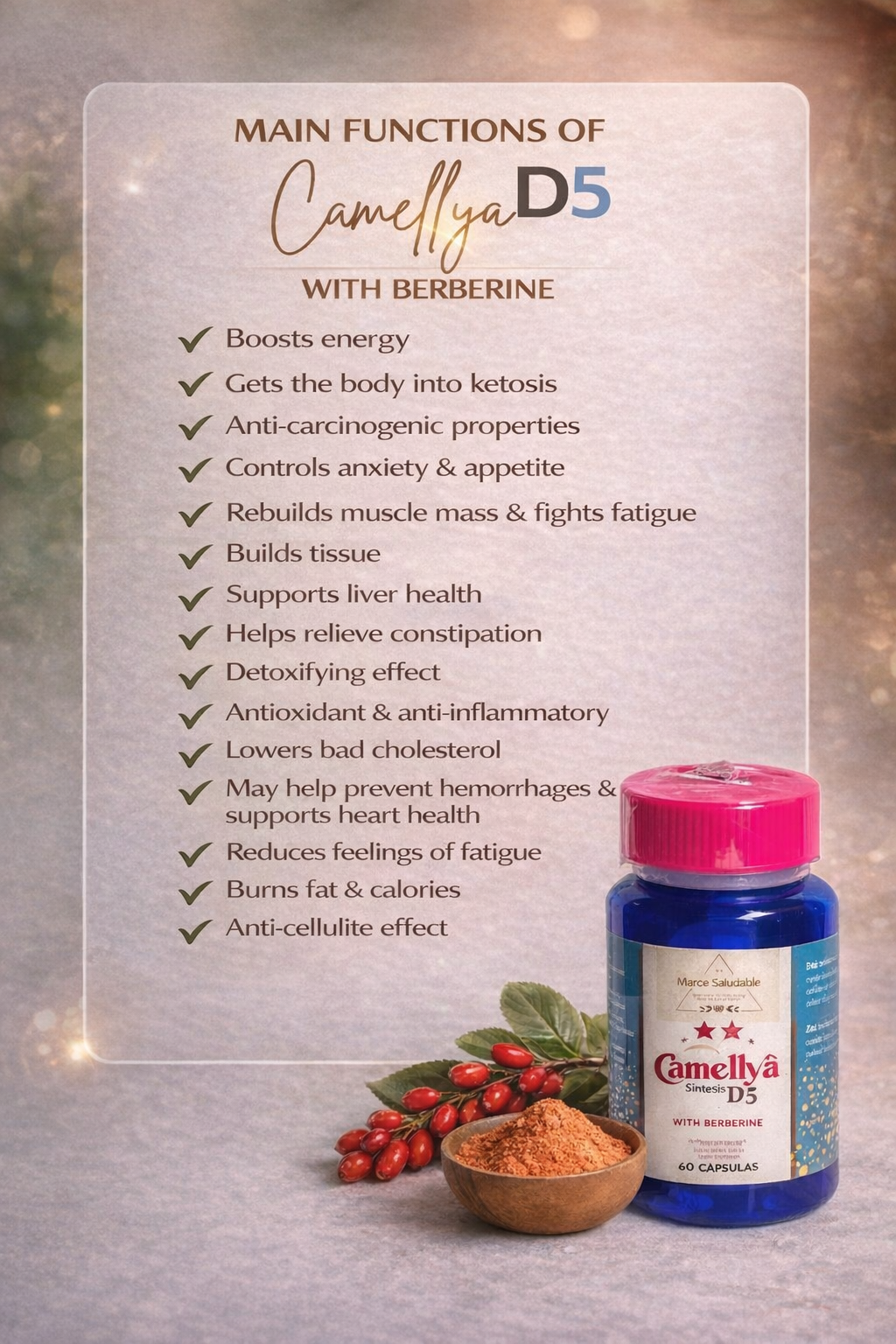 Camellya D5 CON BERBERINA /Camellya D5 with Berberine ✨