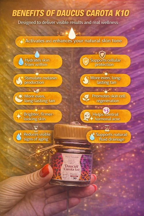Daucus Carota K10 Daucota, tu mejor aliado para una piel sana, luminosa y radiante.    Daucota, your best ally for healthy, radiant, glowing skin.