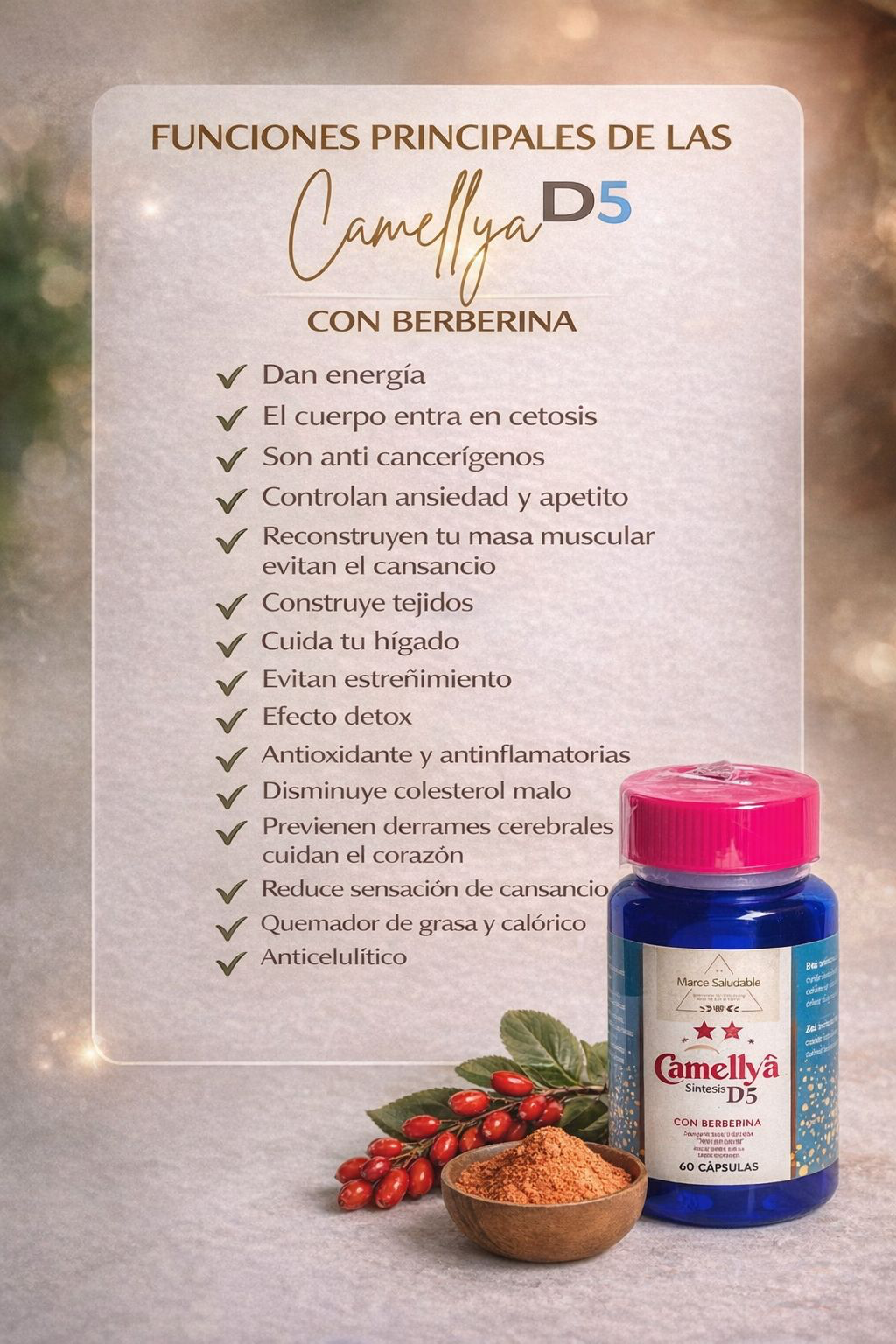 Camellya D5 CON BERBERINA /Camellya D5 with Berberine ✨